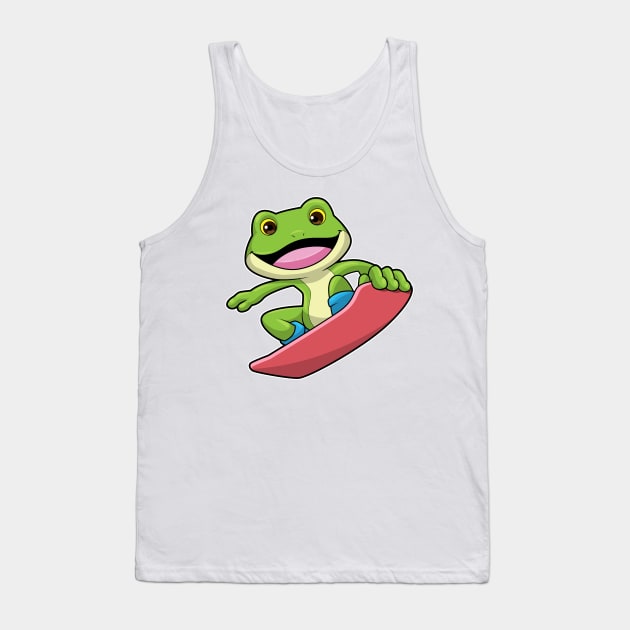 Frog as Snowboarder with Snowboard Tank Top by Markus Schnabel